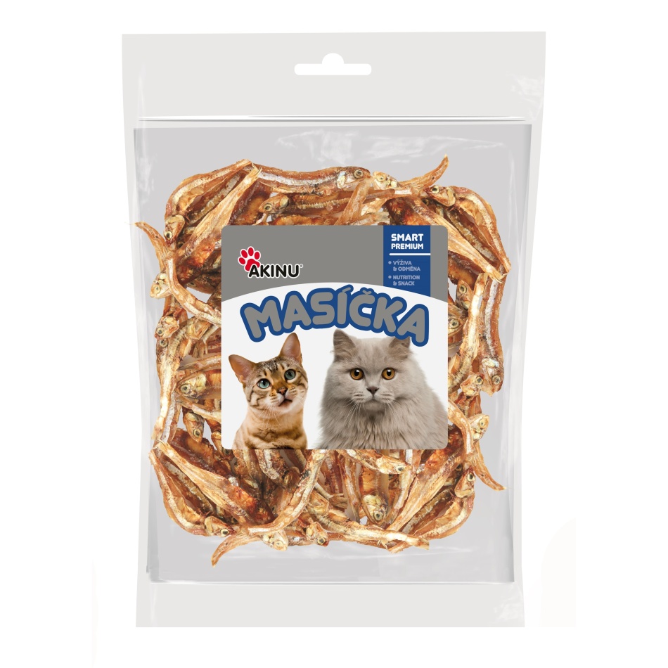 Akinu MASÍČKA Sušené rybičky pamlsek pro kočky 50 g