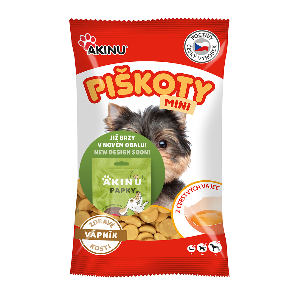 Akinu Mini piškoty s vápníkem pamlsek pro psy 120 g