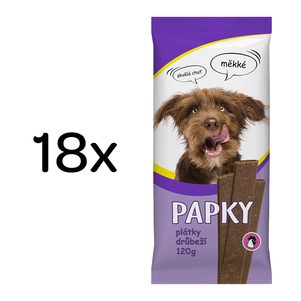 Akinu PAPKY Drůbeží plátky pamlsek pro psy 18 x 120 g