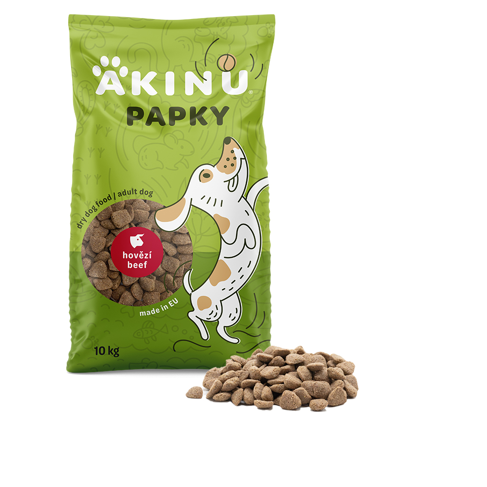 Akinu PAPKY Hovězí granule krmivo pro psy 10 kg