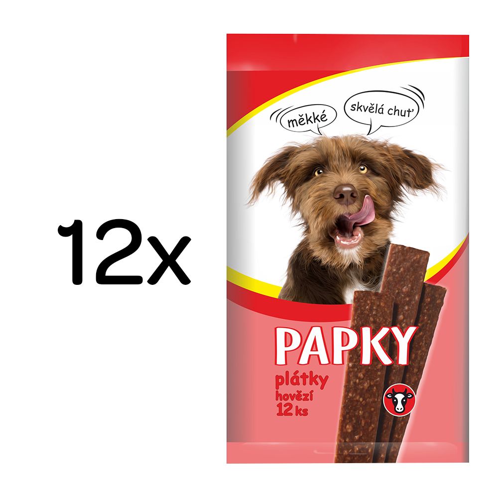 Akinu PAPKY Hovězí plátky pamlsek pro psy 12 x 12 ks