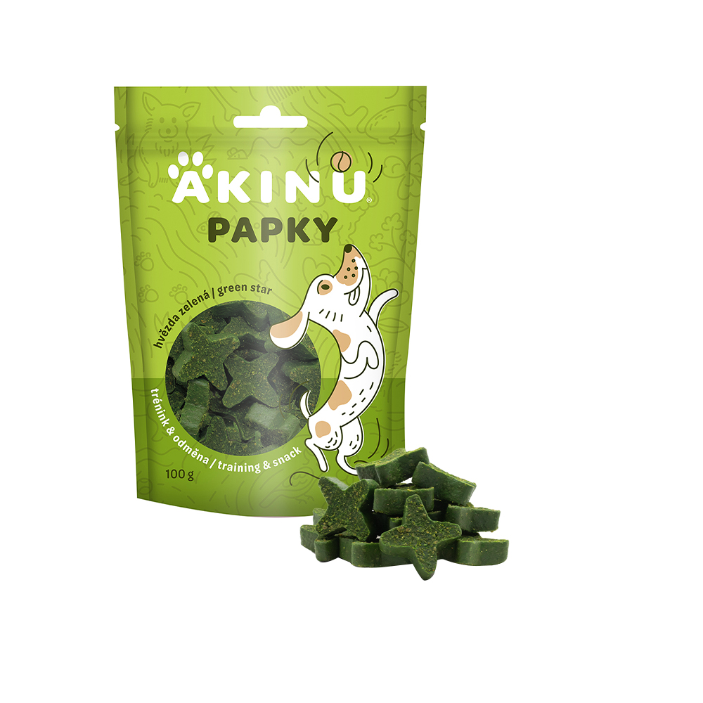 Akinu PAPKY Hvězda zelená pamlsek pro psy 100 g
