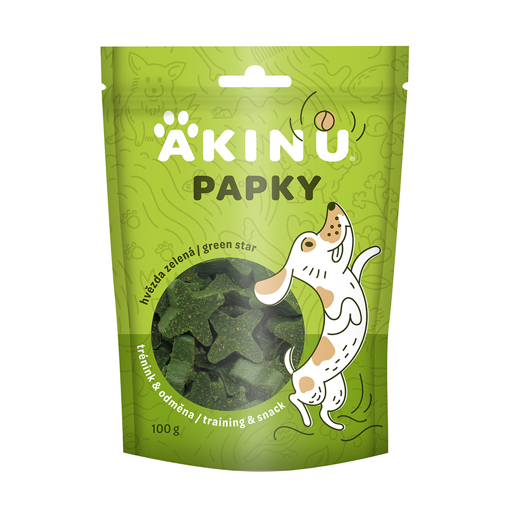 Akinu PAPKY Hvězda zelená pamlsek pro psy 100 g