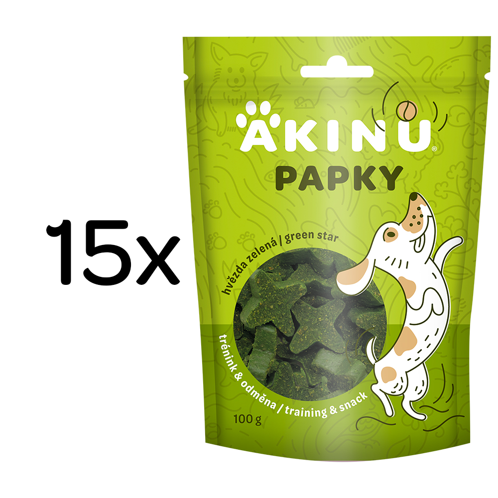 Akinu PAPKY Hvězda zelená pamlsek pro psy 15 x 100 g