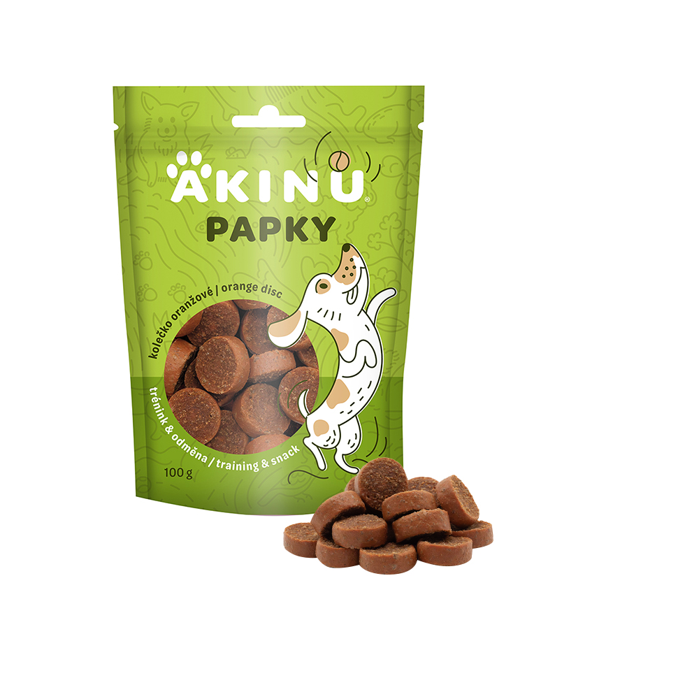 Akinu PAPKY Kolečko oranžové pamlsek pro psy 100 g