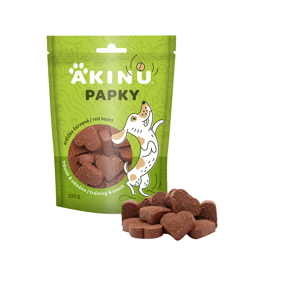 Akinu PAPKY Srdíčko červené pamlsek pro psy 100 g