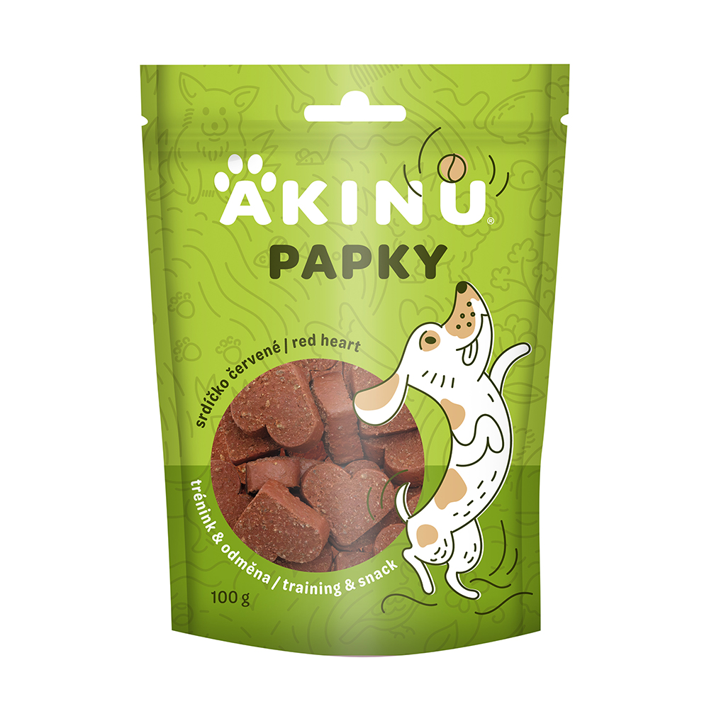 Akinu PAPKY Srdíčko červené pamlsek pro psy 100 g