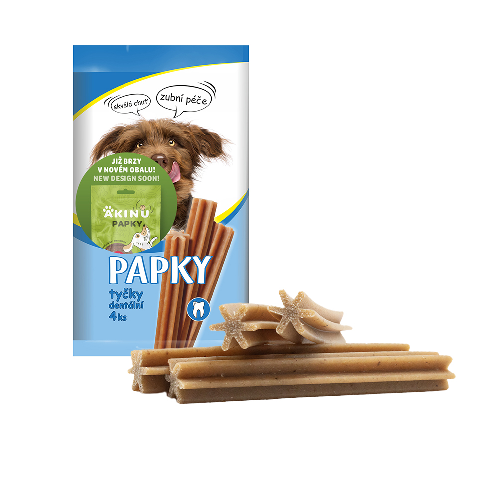 Akinu PAPKY Tyčky pamlsek pro psy dentální 4 ks