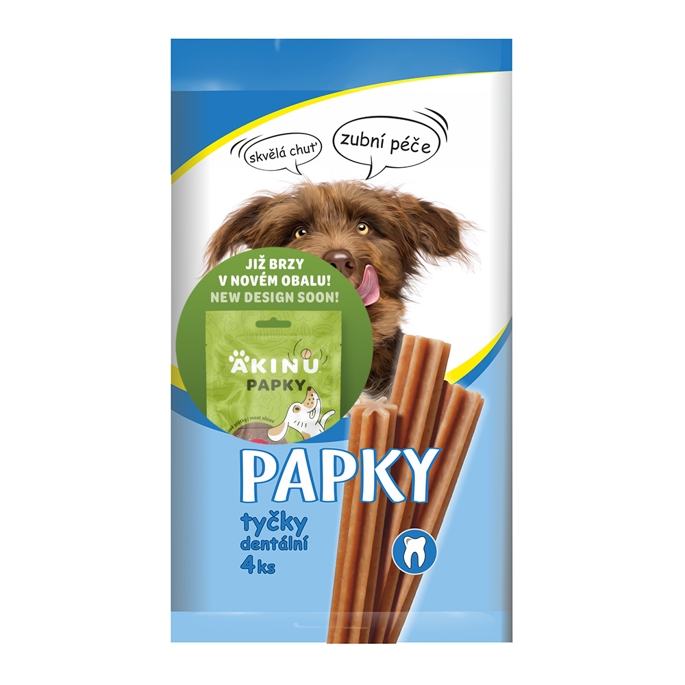 Akinu PAPKY Tyčky pamlsek pro psy dentální 4 ks