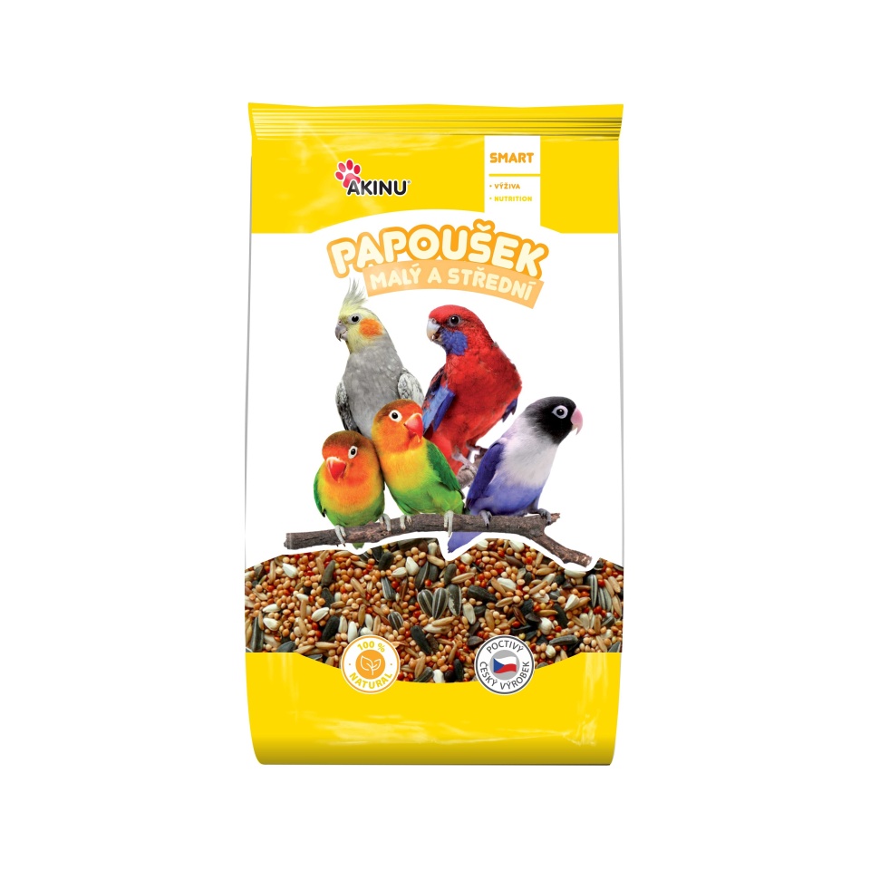 Akinu Papky Akinu Kompletní menu krmivo pro malé papoušky 1 kg