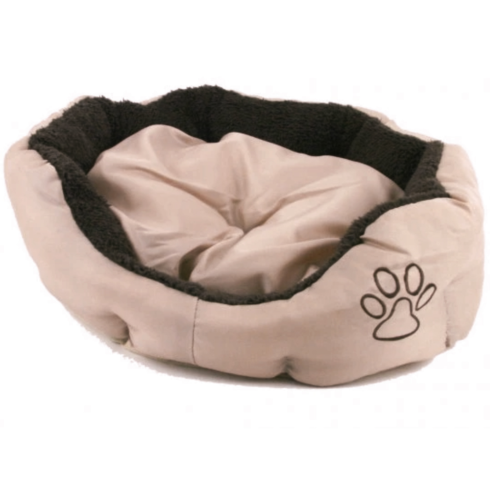 Akinu Pelech nylon & fleece kulatý s tlapkou pro psy béžový S 45 x 40 cm Barva: Béžová