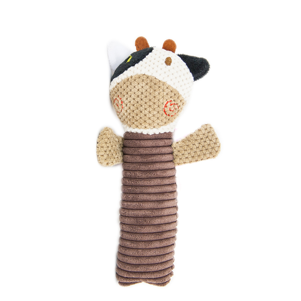 Akinu Plyšová kráva hračka pro štěňata pískací 19 cm