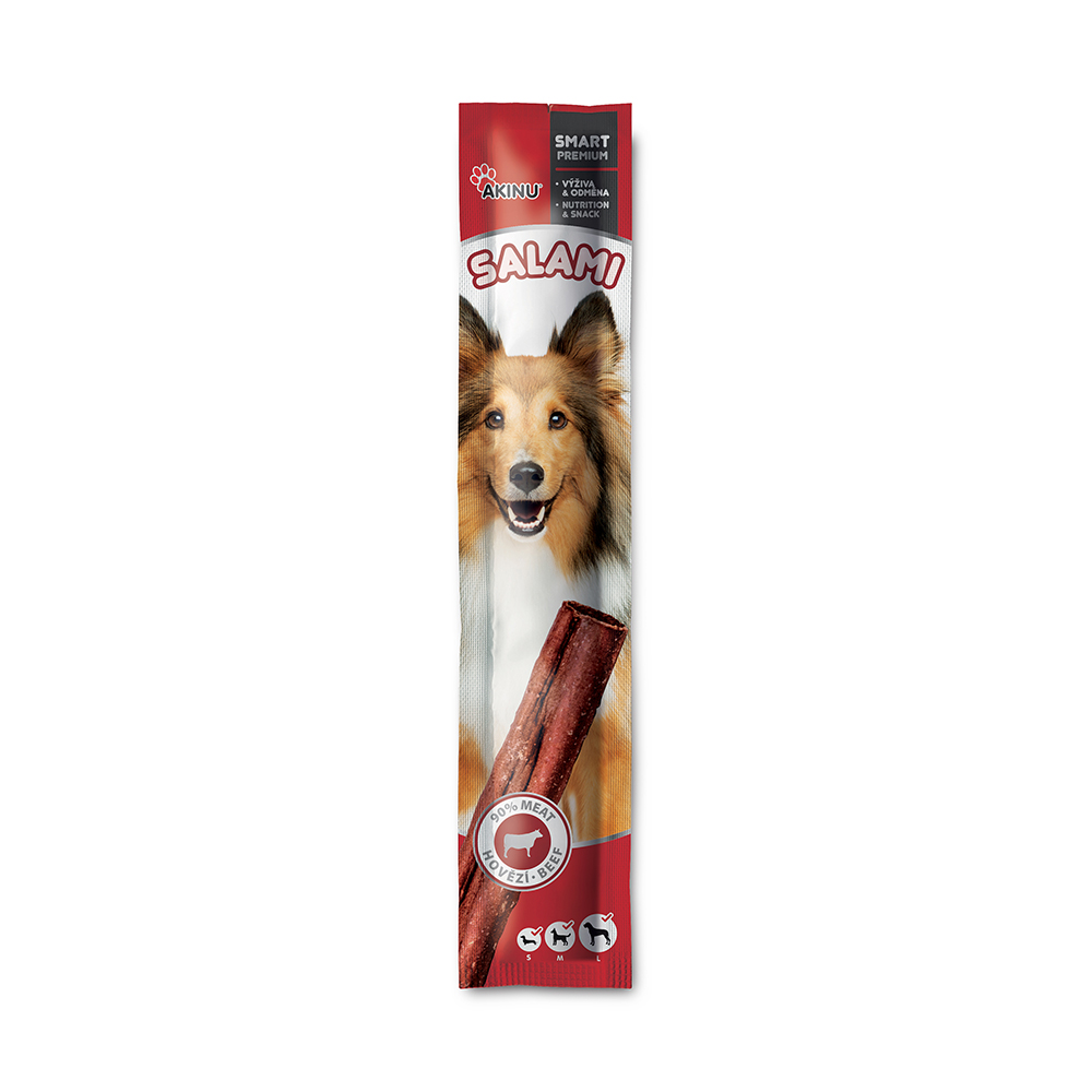 Akinu SALAMI Hovězí tyčka pamlsek pro psy 12 g