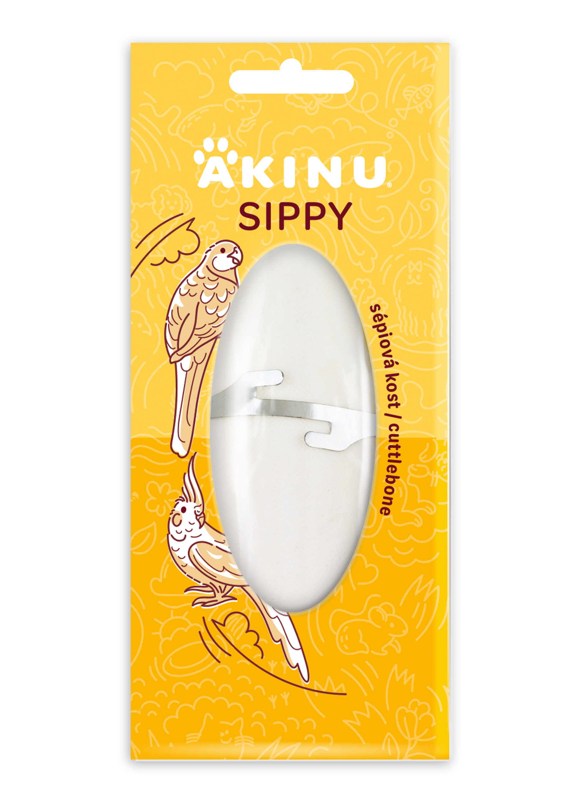 Akinu SIPPY Sépiová kost s držákem doplňkové krmivo pro ptáky 1 ks