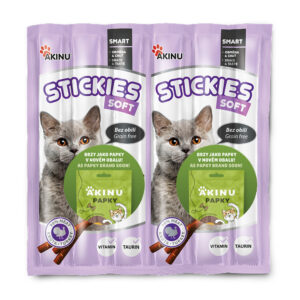 Akinu STICKIES Krůtí tyčinky pamlsek pro kočky 6 x 5 g