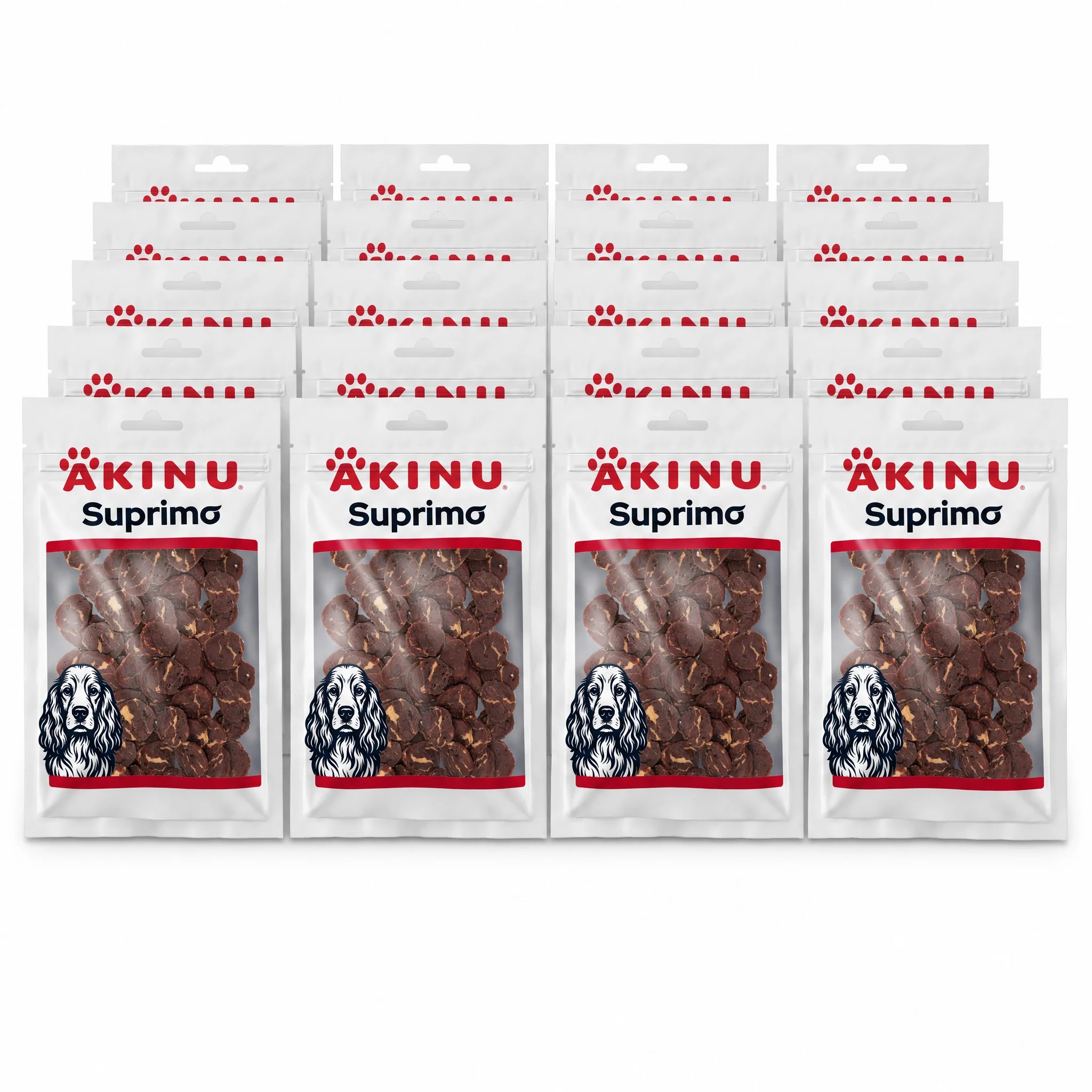 Akinu SUPRIMO Hovězí s kuřecí chrupavkou mini steak pamlsek pro psy 20 x 75 g