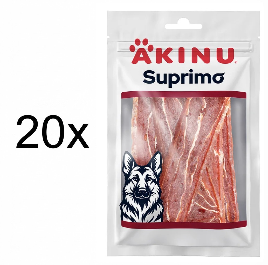 Akinu SUPRIMO Kachní měkké plátky pamlsek pro psy mramorovaný 20 x 75 g