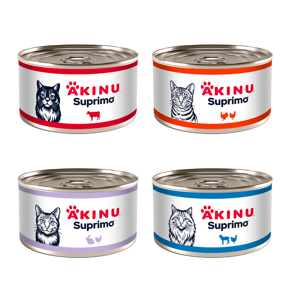 Akinu SUPRIMO MIX Mleté konzervy pro kočky 4 x 200 g