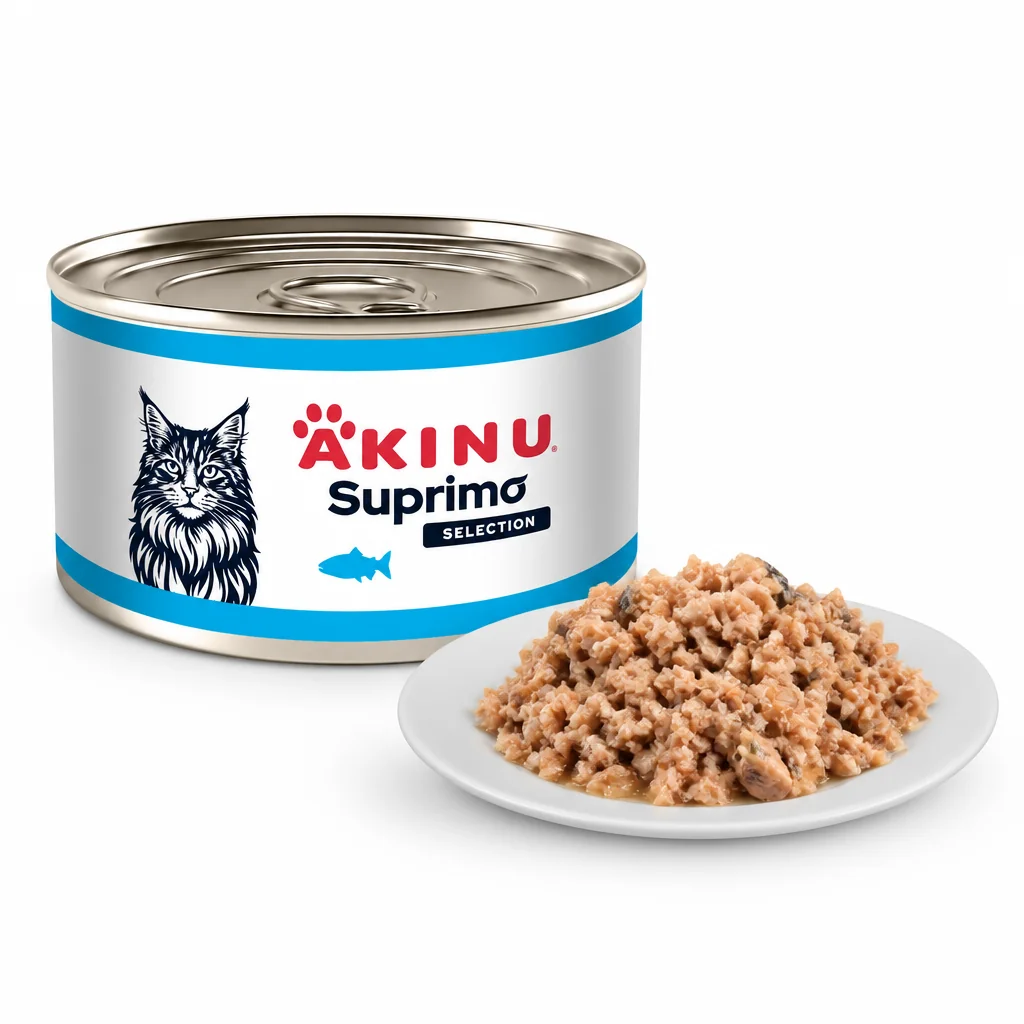 Akinu SUPRIMO SELECTION Losos kousky konzerva pro kočky 200 g
