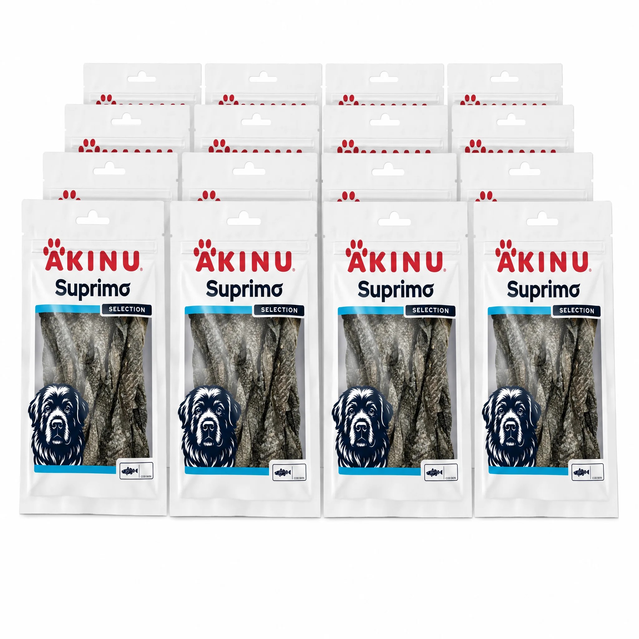 Akinu SUPRIMO SELECTION Tyčinka z tresčí kůže pamlsek pro psy 16 x 50 g
