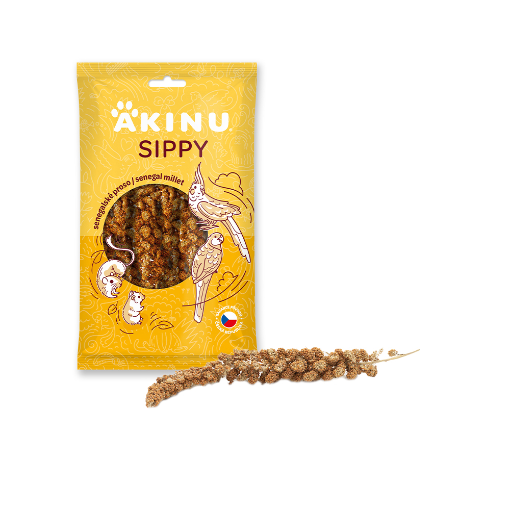Akinu Sippy Akinu Senegalské proso v klasech pro ptáky a hlodavce 200 g