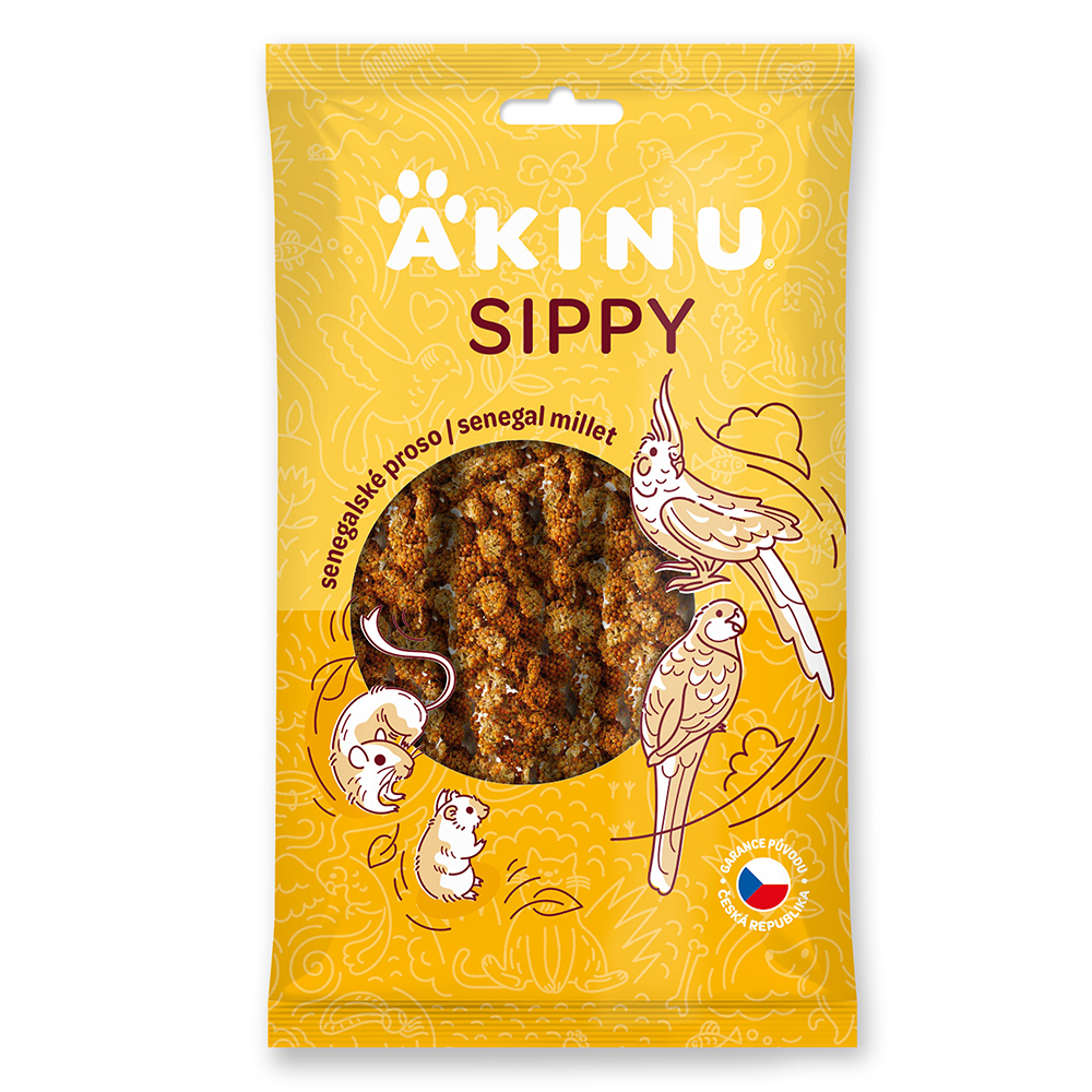 Akinu Sippy Akinu Senegalské proso v klasech pro ptáky a hlodavce 200 g