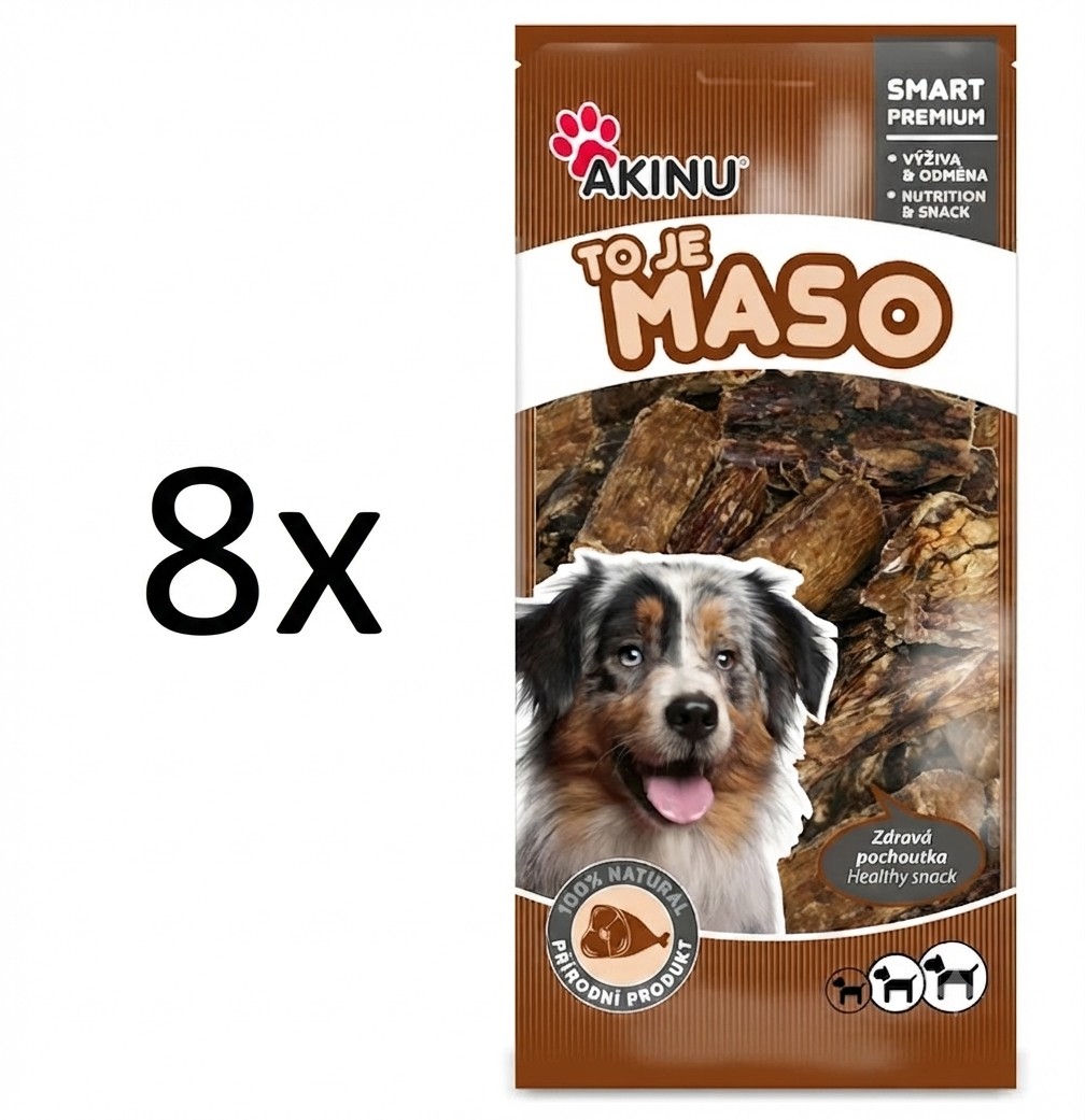 Akinu Sušené plíce pamlsek pro psy 8 x 300 g