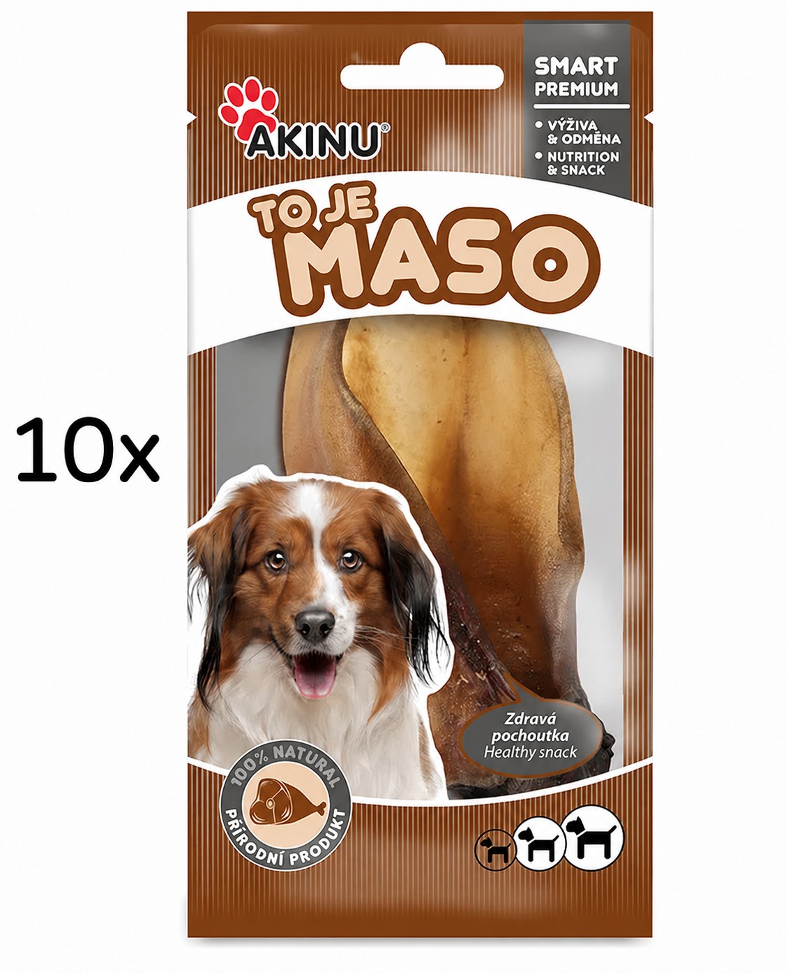Akinu Ucho vodního buvola se záuškem pamlsek pro psy 1 ks x 10