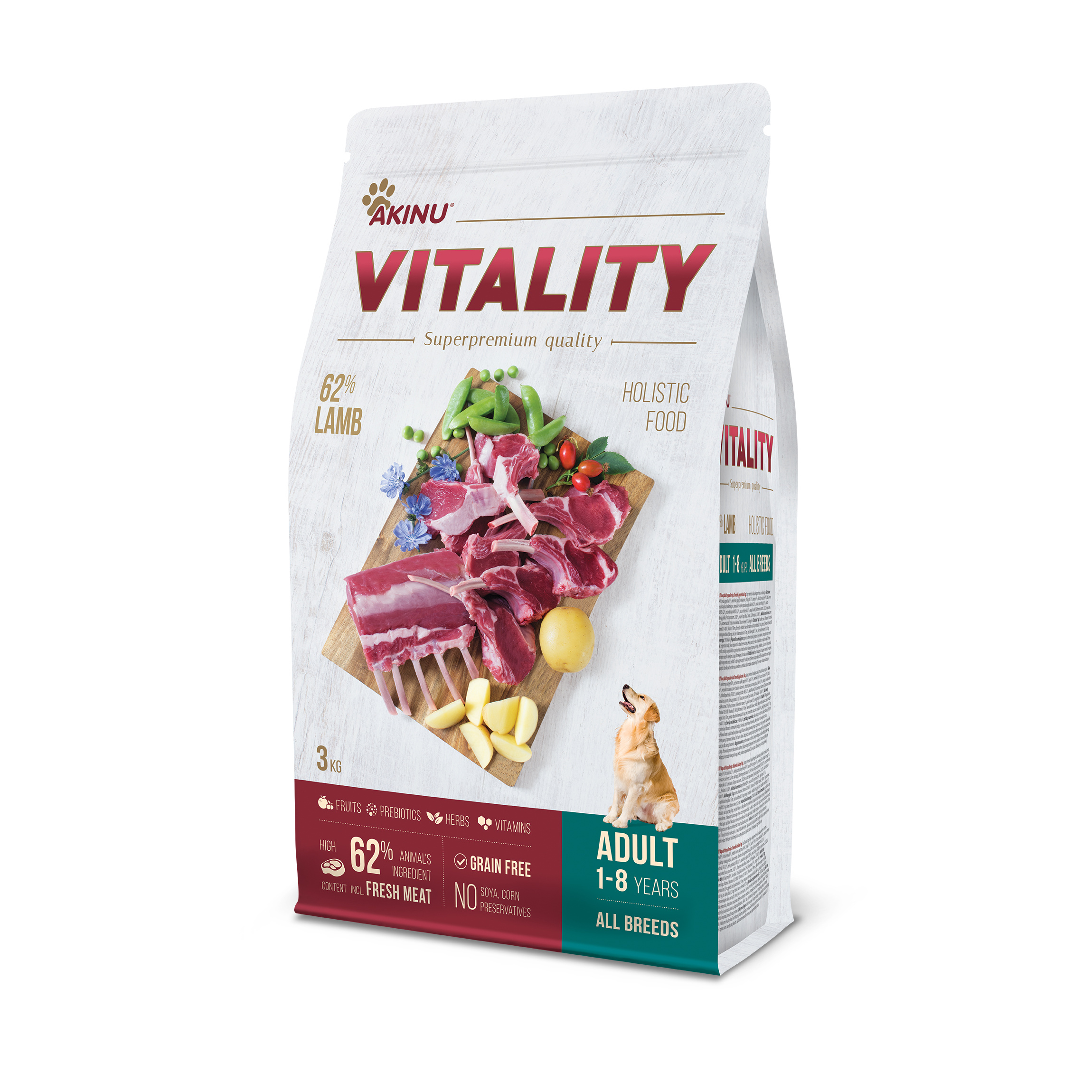 Akinu VITALITY Jehněčí granule pro psy hypoalergenní 3 kg