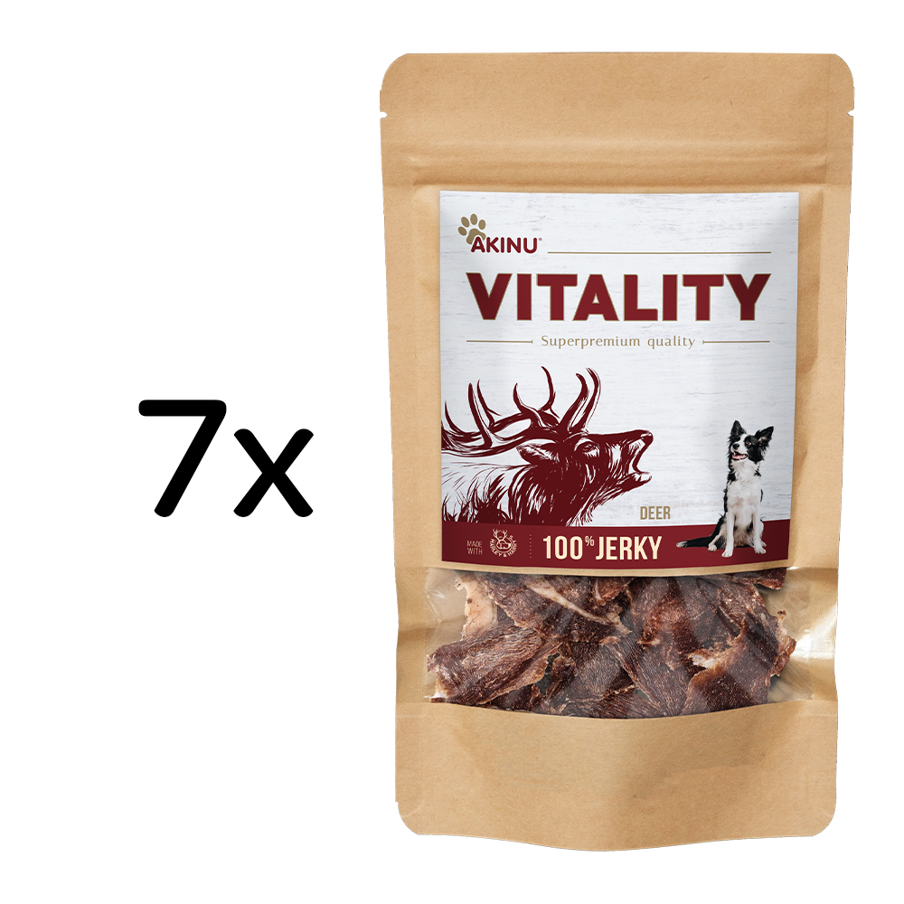 Akinu VITALITY Jelen jerky pamlsek pro psy 7 x 50 g