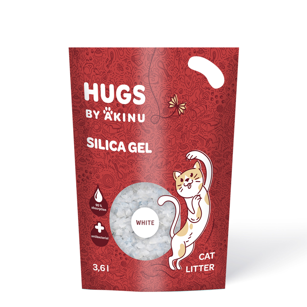 HUGS by Akinu Silika gel bílý stelivo pro kočky 3