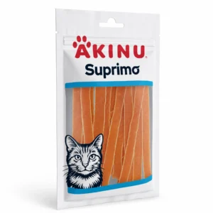 Akinu SUPRIMO Losos s treskou mini proužky pamlsek pro kočky 50 g