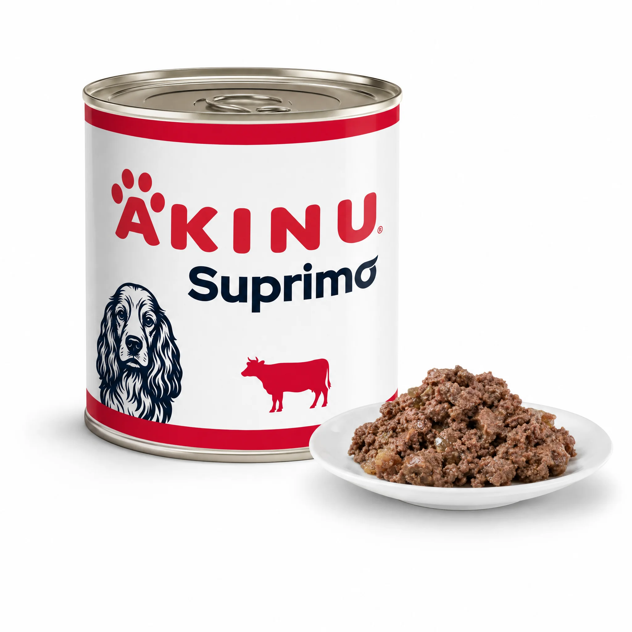 Akinu SUPRIMO Mleté s hovězím konzerva pro psy 400 g