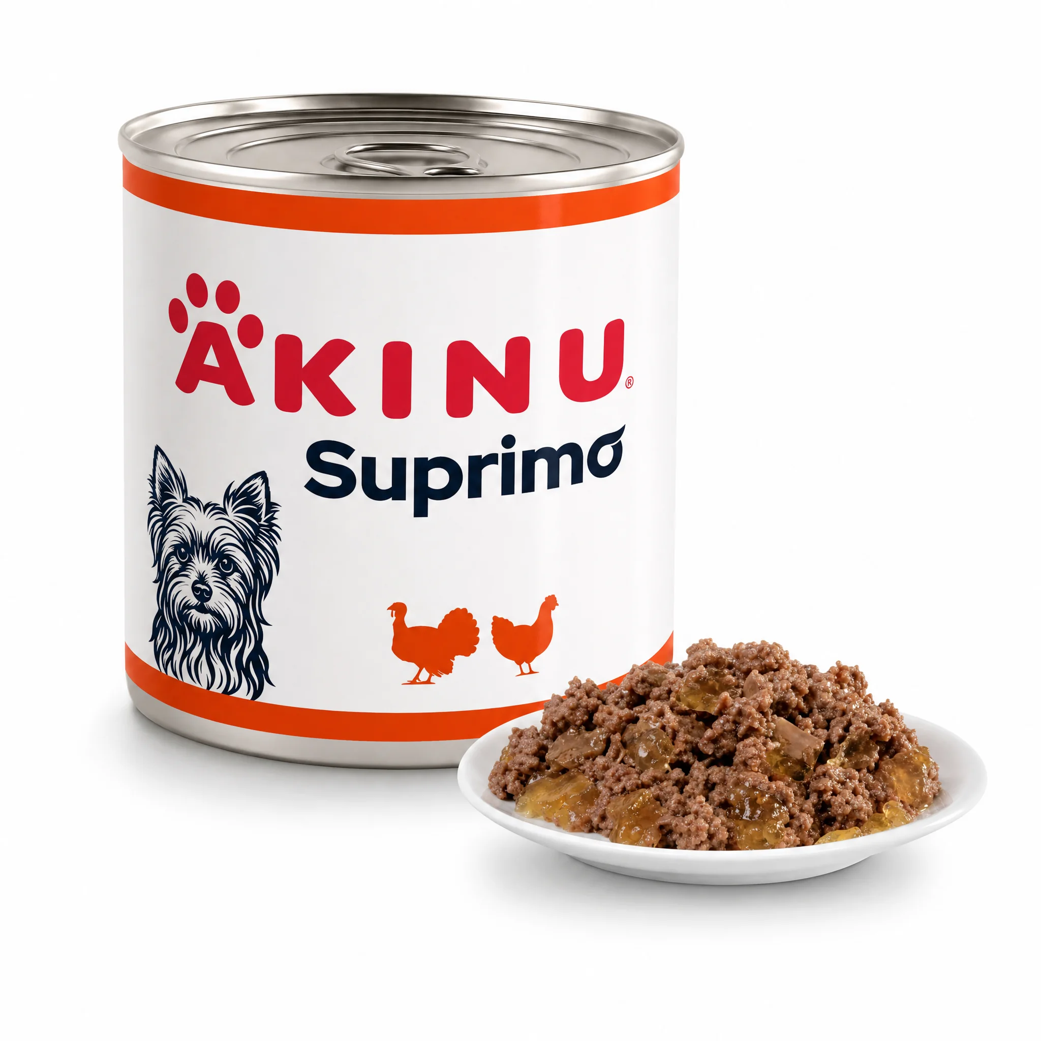 Akinu SUPRIMO Mleté s krůtím konzerva pro psy 400 g