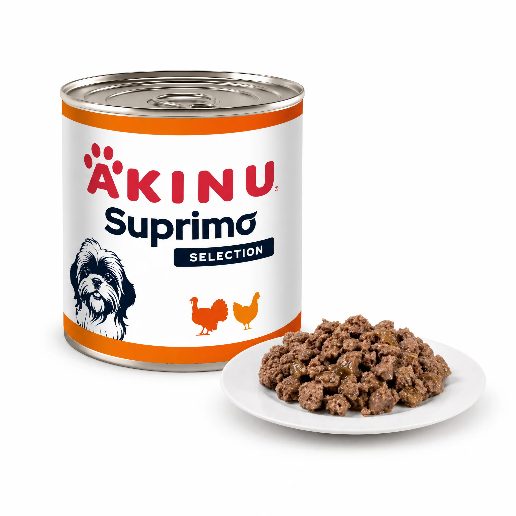 Akinu SUPRIMO SELECTION Krůtí & kuřecí svalovina konzerva pro psy 400 g