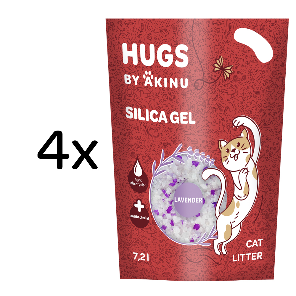 HUGS by Akinu Silika gel levandule stelivo pro kočky 4 x 7