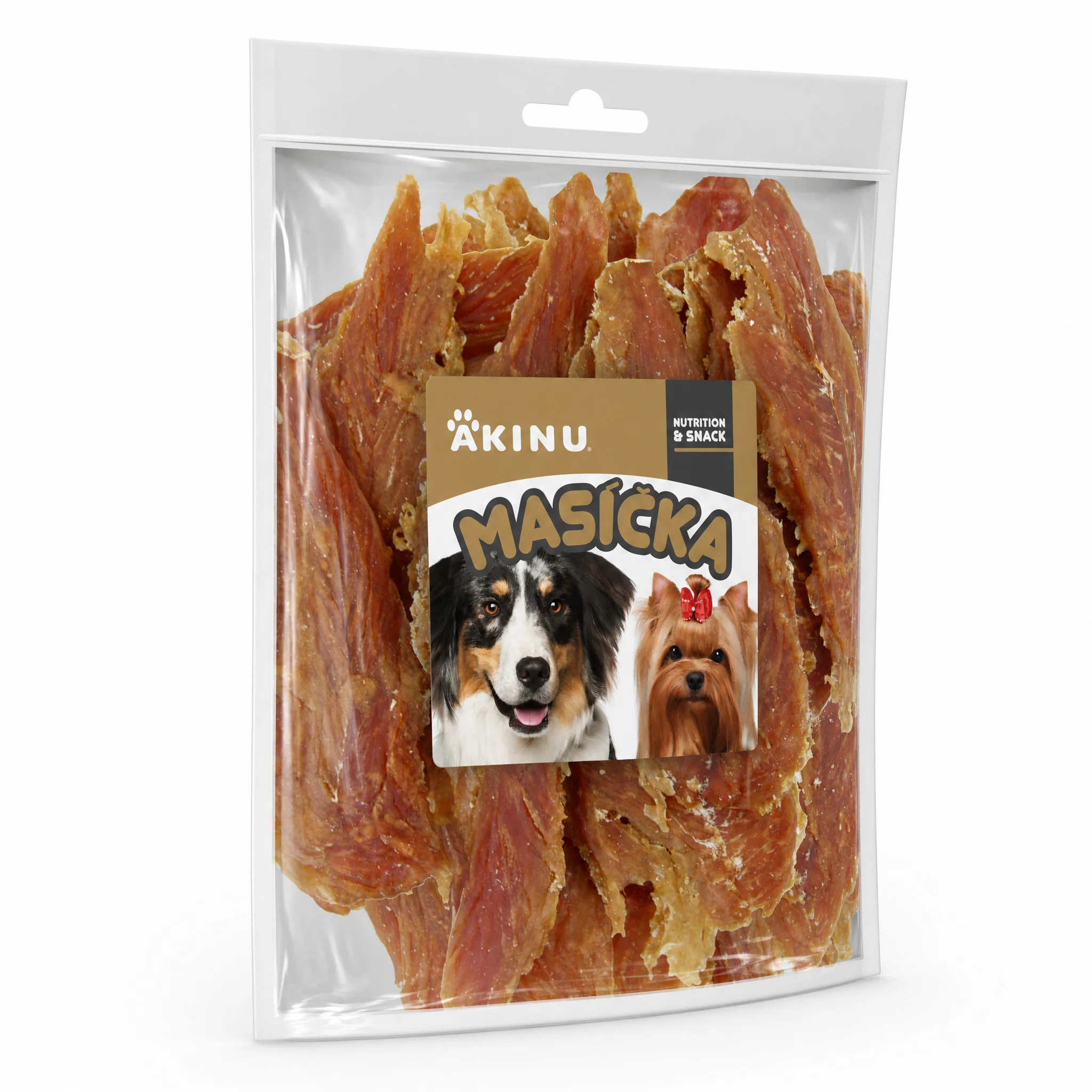 Akinu MASÍČKA Kuřecí stripsy pamlsek pro psy 300 g