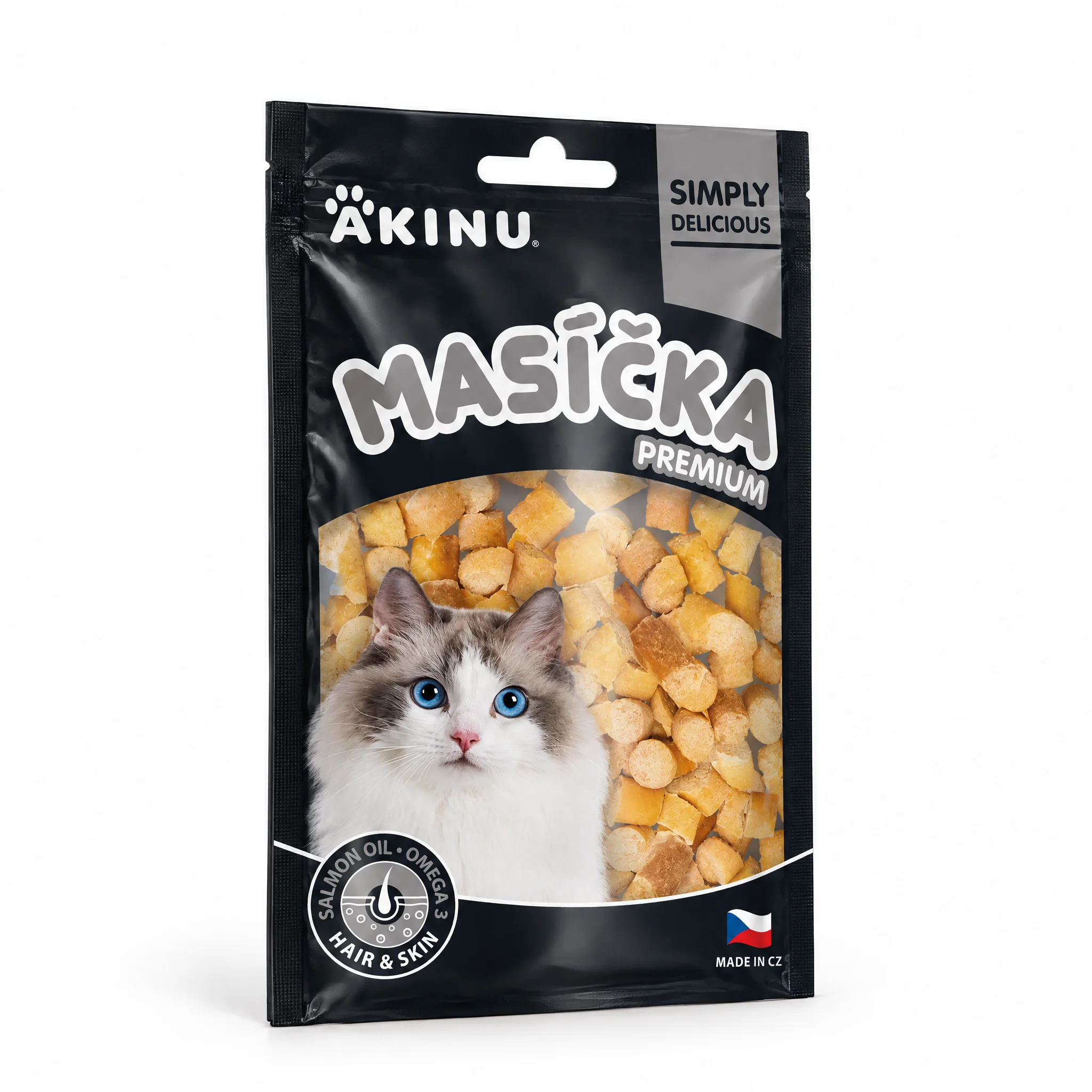 Akinu MASÍČKA PREMIUM Hair & Skin pamlsek pro kočky 50 g