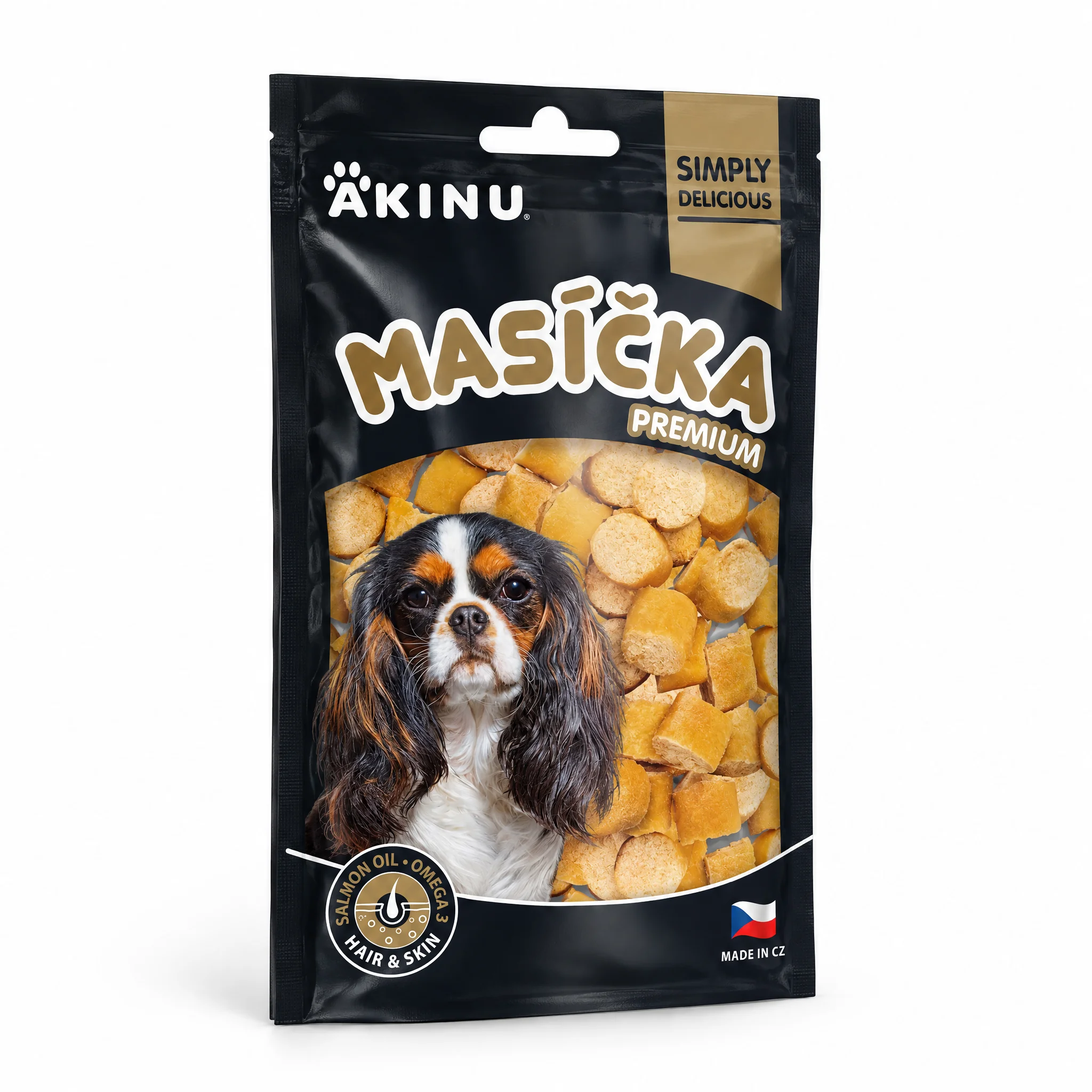 Akinu MASÍČKA PREMIUM Hair & Skin pamlsek pro psy 75 g