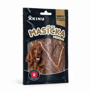 Akinu MASÍČKA PREMIUM Hovězí měkké plátky pamlsek pro psy mramorovaný 75 g