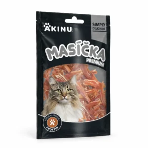 Akinu MASÍČKA PREMIUM Kachní plátky pro kočky mramorované 50 g