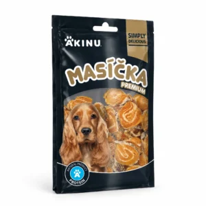 Akinu MASÍČKA PREMIUM Losos kolečka s kůží pamlsek pro psy 75 g