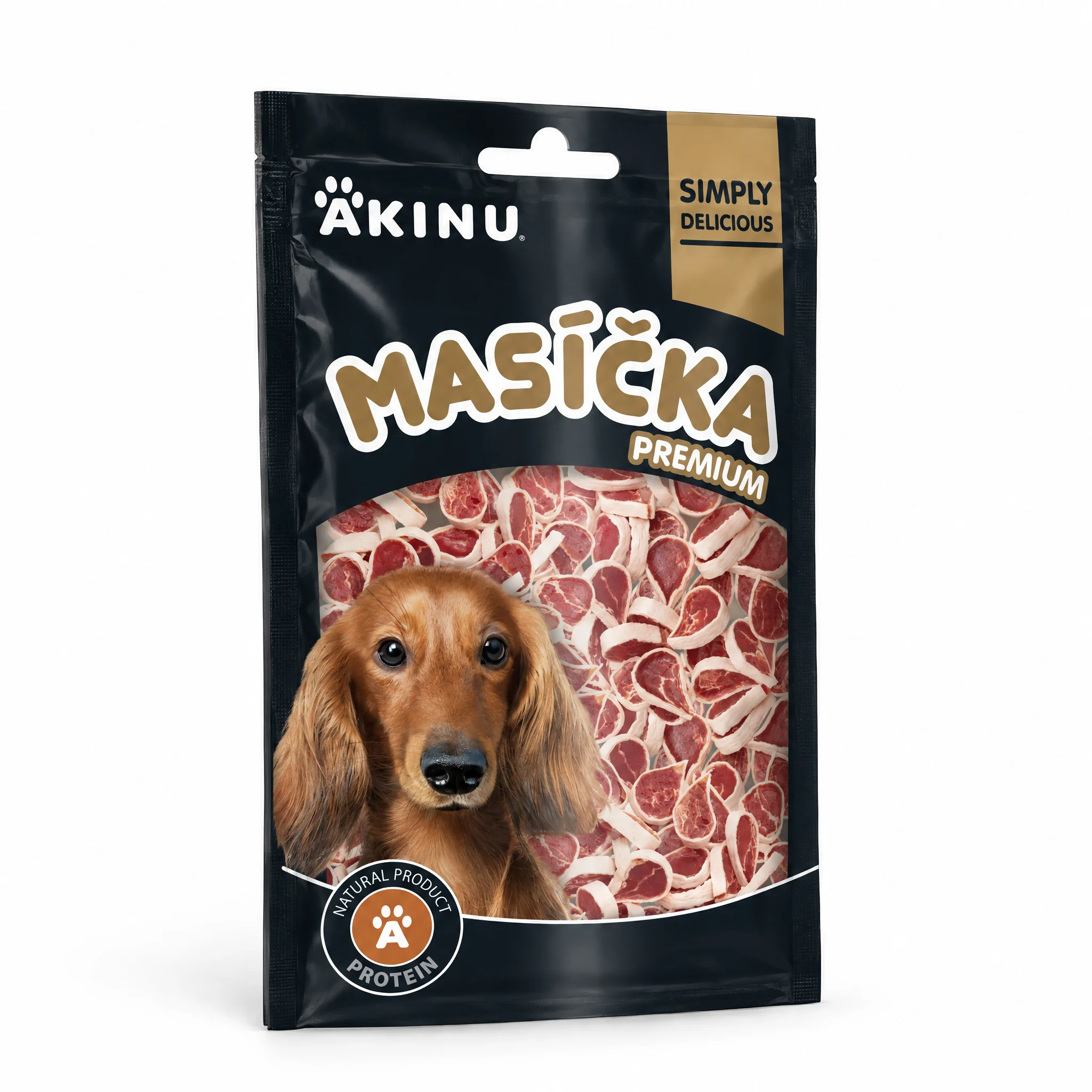 Akinu MASÍČKA PREMIUM Mini kachna pamlsek pro psy mramorovaný 75 g