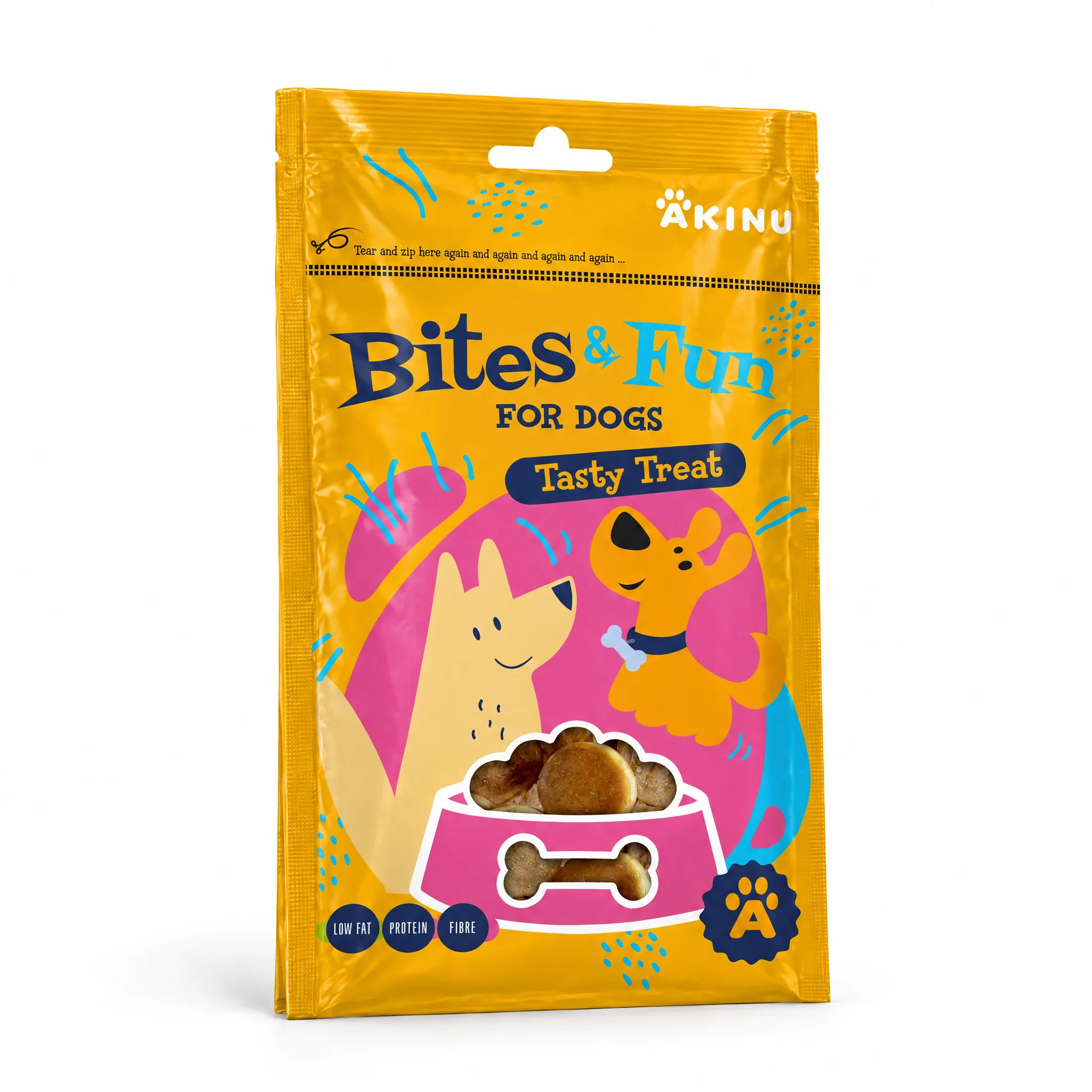 Akinu BITES & FUN Kuřecí chipsy pamlsek pro psy 85 g