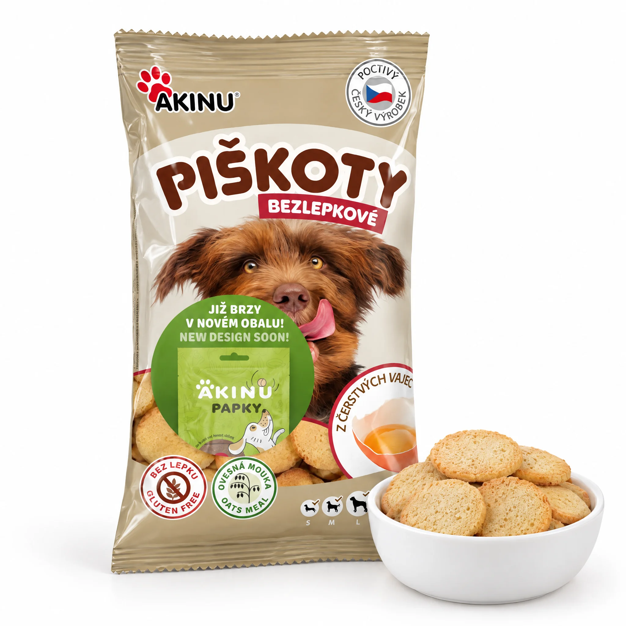 Akinu Bezlepkové piškoty pamlsek pro psy 120 g