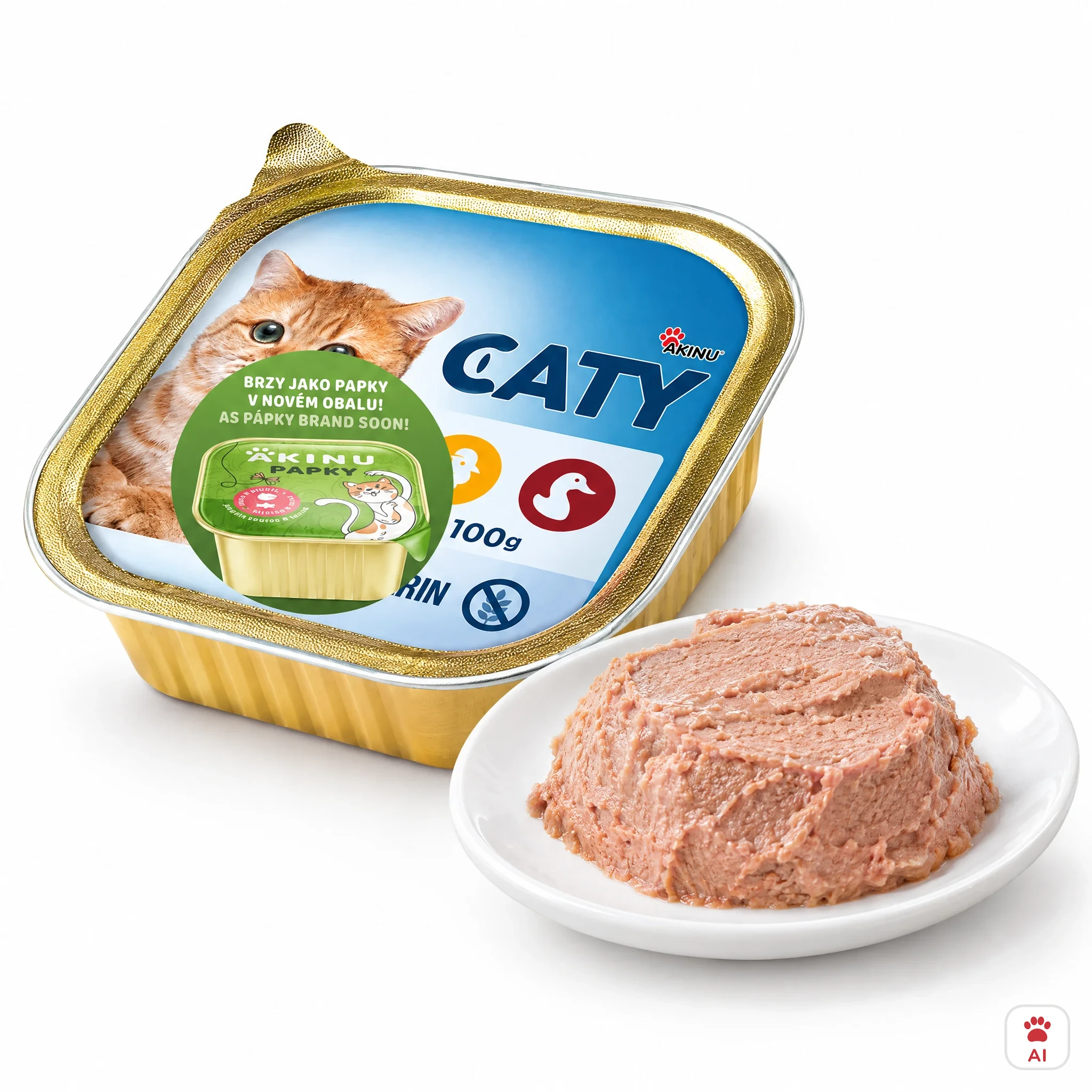 Akinu CATY Kuřecí & kachní paštika pro kočky 100 g