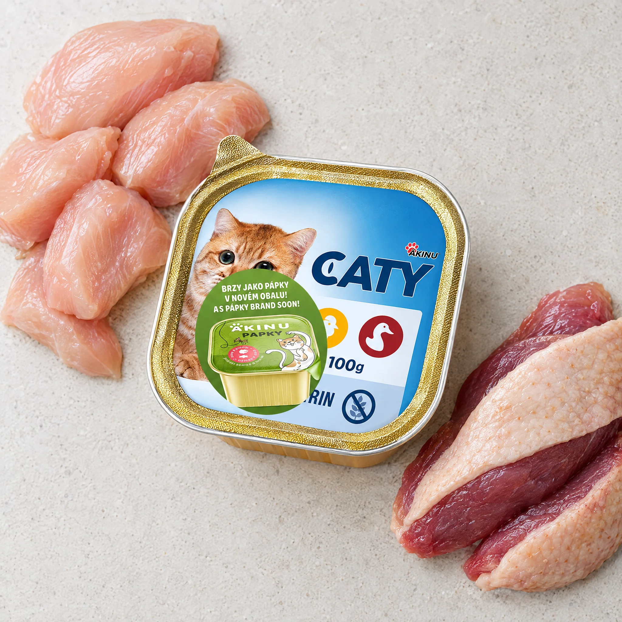 Akinu CATY Kuřecí & kachní paštika pro kočky 100 g