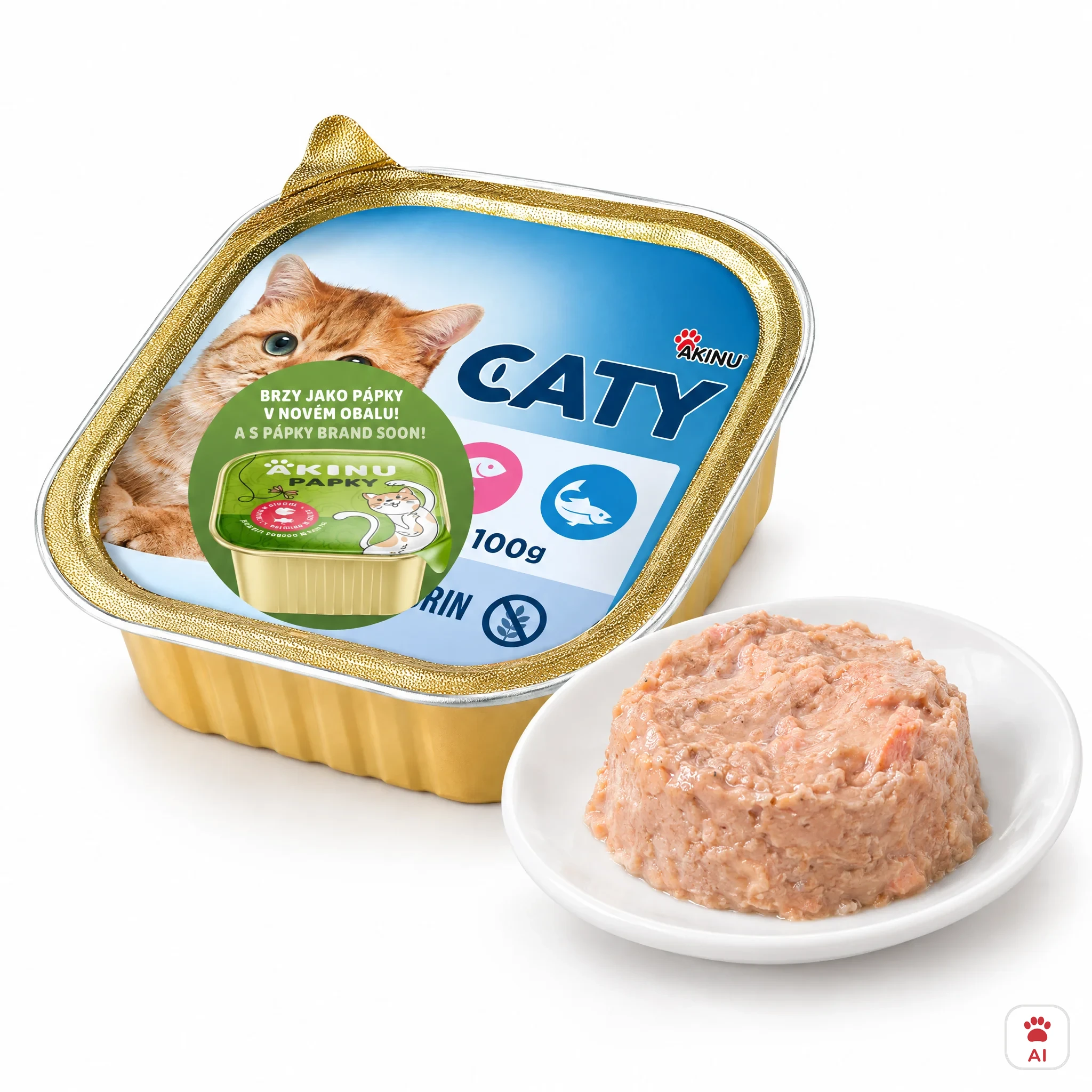 Akinu CATY Losos & pstruh paštika pro kočky 100 g