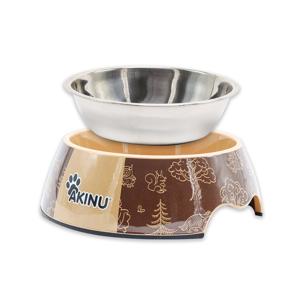 Akinu ČESKÝ LES Melaminová miska s nerez vložkou lesní zelená L 1200 ml