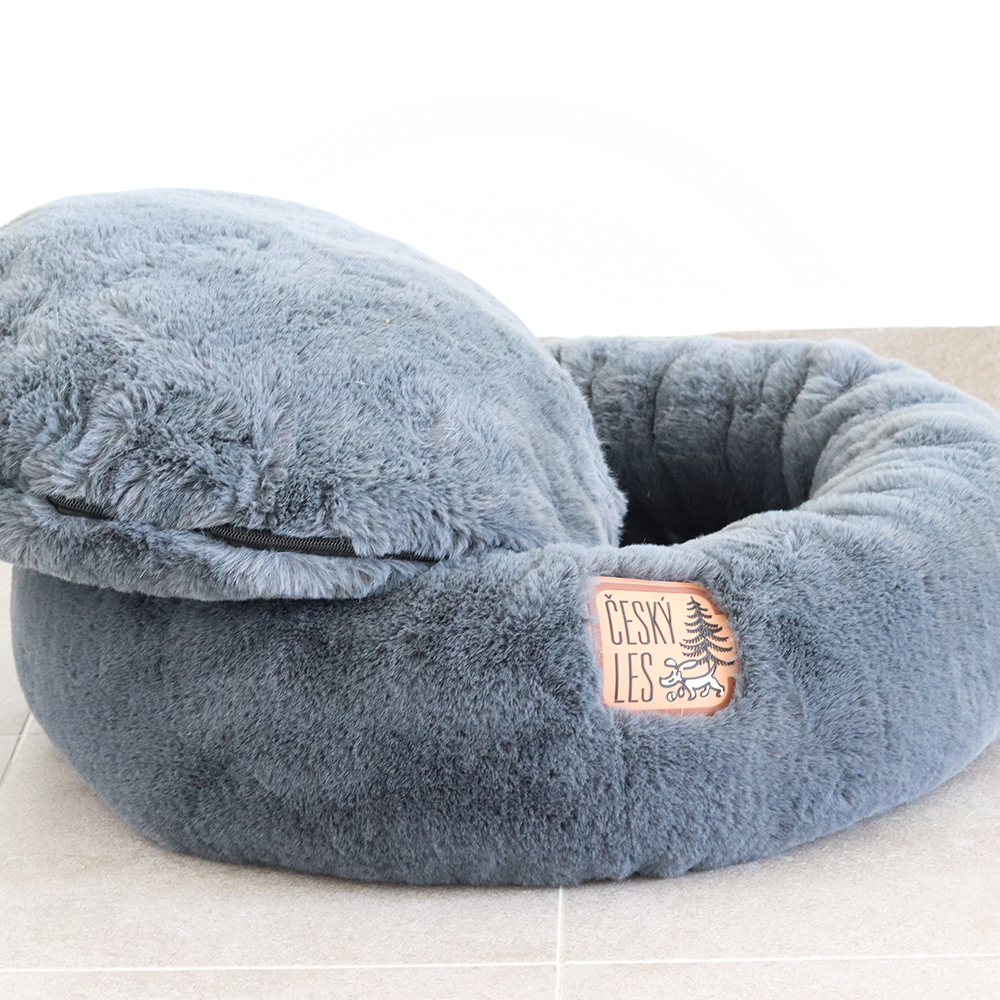 Akinu ČESKÝ LES Plyšový donut pelech pro psy béžový XS 45 cm